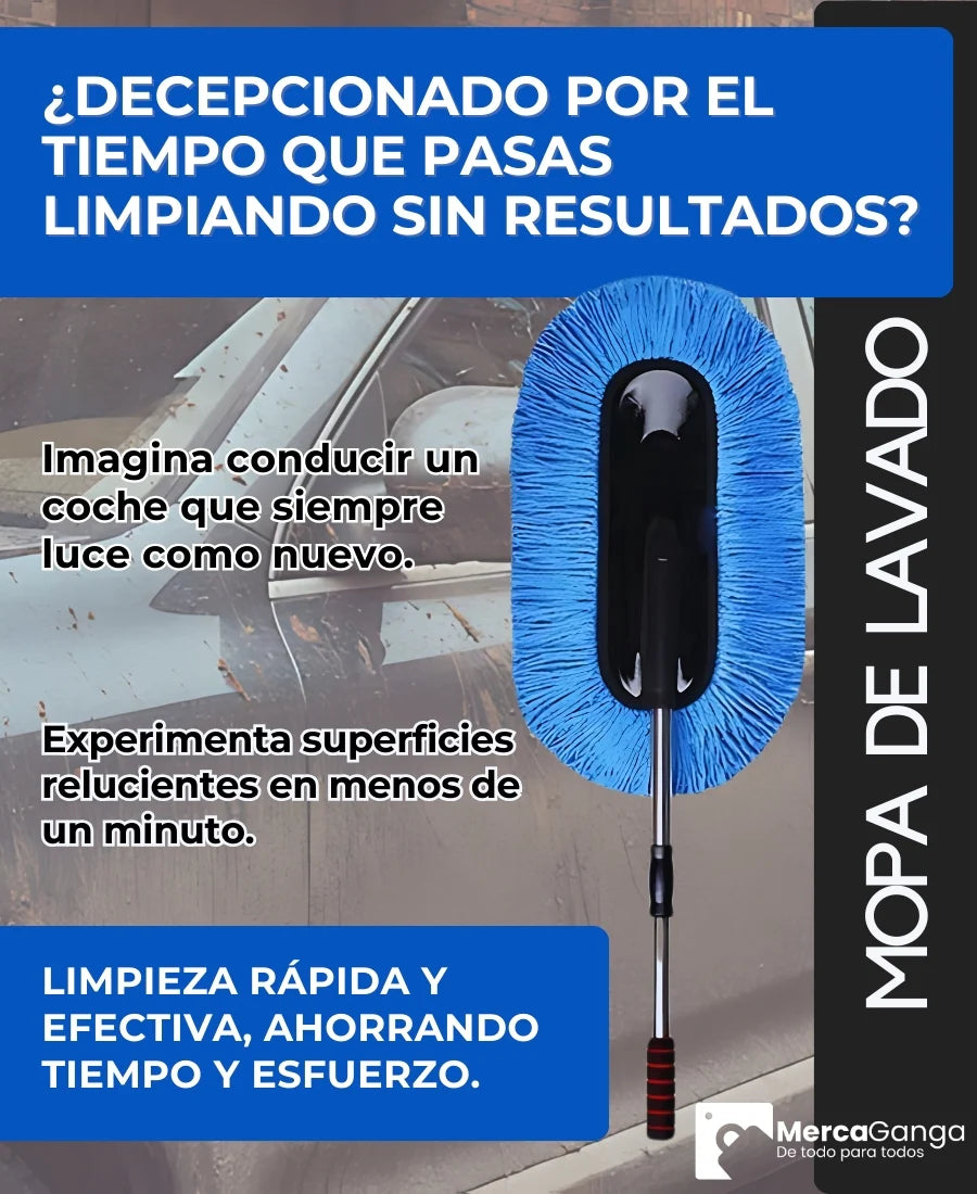 CLEANMAX: MOPA DE LAVADO PARA VEHÍCULOS CON MANGO TELESCÓPICO