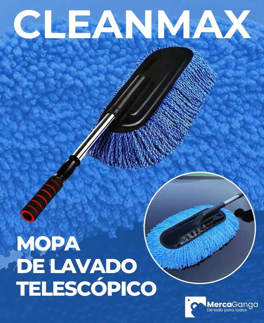 CLEANMAX: MOPA DE LAVADO PARA VEHÍCULOS CON MANGO TELESCÓPICO