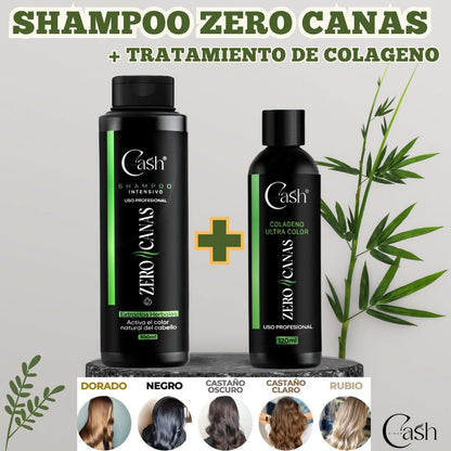 COMBO PRO-MAX: SHAMPOO TAPA CANAS 300ML + TRATAMIENTO DE COLÁGENO 120ML